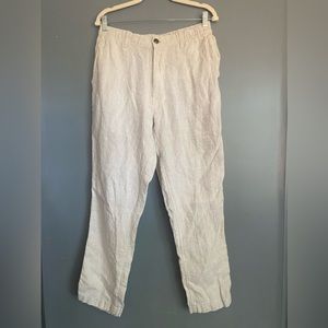 Caribbean Men’s Linen Pants in Cream Size 34x32